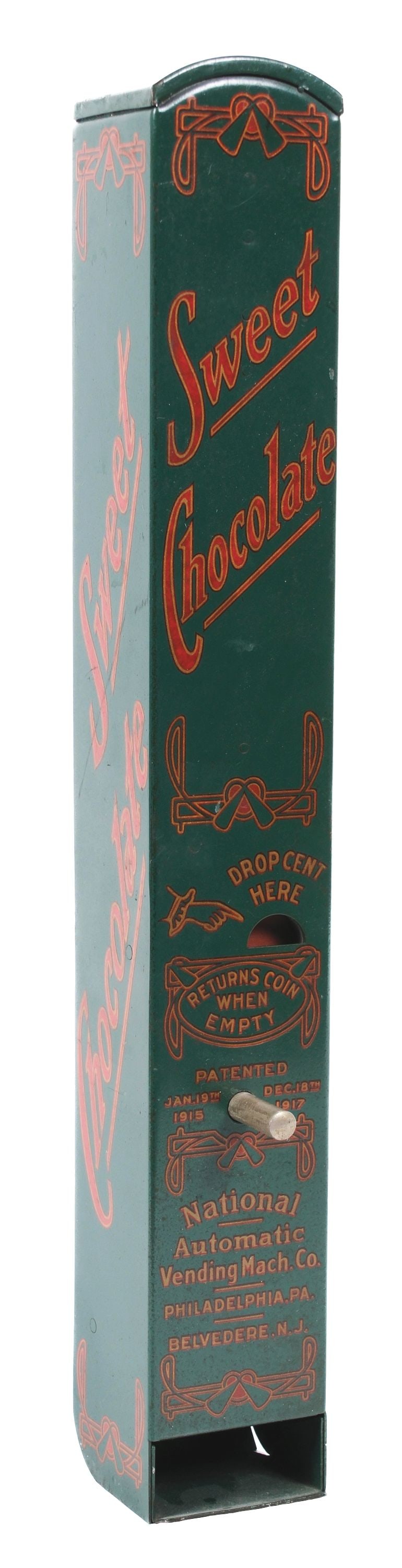 1¢ NATIONAL VENDING MACHINE COMPANY SWEET CHOCOLATE VENDING MACHINE (1 of 5)