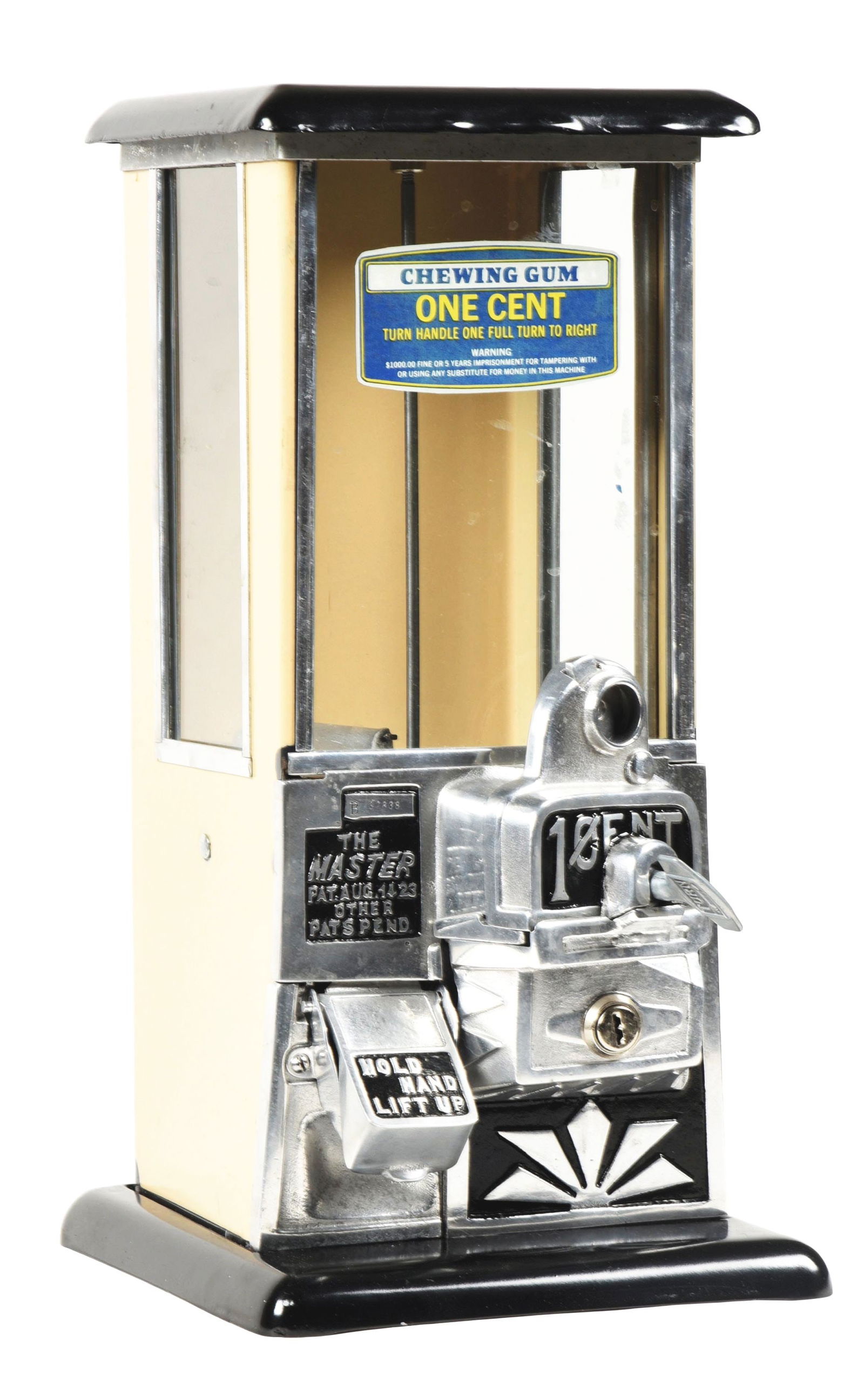 1¢ "THE MASTER" CHEWING GUM VENDING MACHINE (1 of 4)