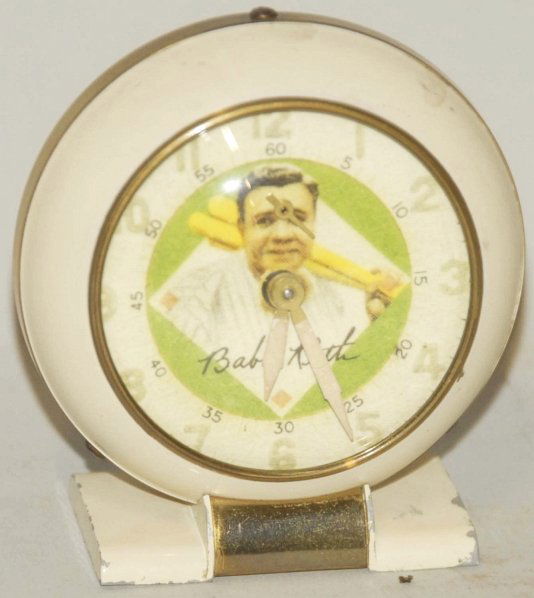 Lot of 2: Babe Ruth Time Pieces.: First Piece is a Vintage Exacta Time Babe Ruth wrist watch. No band, wound and not working correctly. Hands spin around very fast. Nice picture of Babe holding two bats across his shoulder. Second Pie