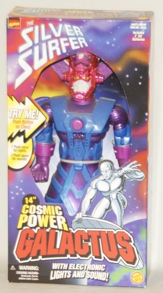 1997 Marvel Comics Silver Surfer Figure in Box.: Cosmic Power Galactus. Condition (Excellent). Size Box: 15 - 1/2" x 8".