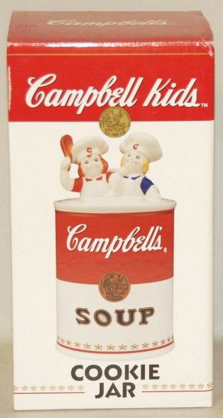 1998 Campbell Kids Cookie Jar in Box.: Porcelain. Condition (Excellent). Size Box: 14" x 7 - 1/2".