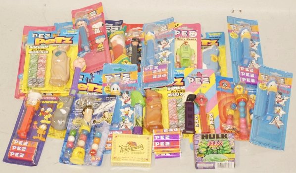 Lot of Assorted Modern Pez Dispensers in Boxes.: Condition (Excellent - Near Mint). Size Largest Box: 9 - 1/2" x 2 - 1/4".