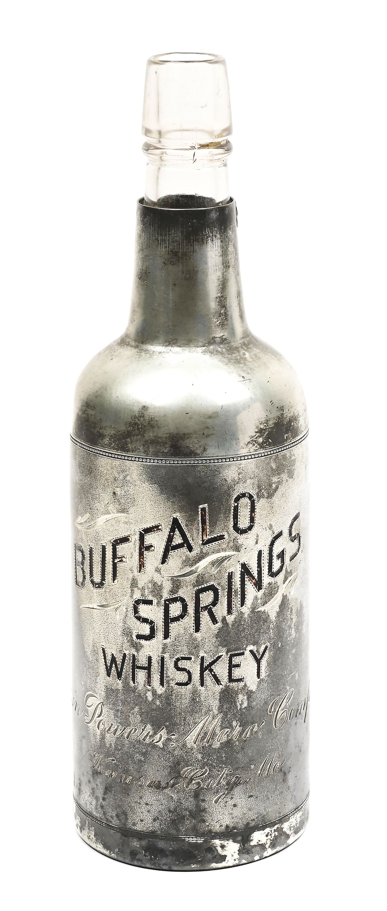 BUFFALO SPRINGS BACK BAR WHISKEY BOTTLE.: CONDITION: Excellent.