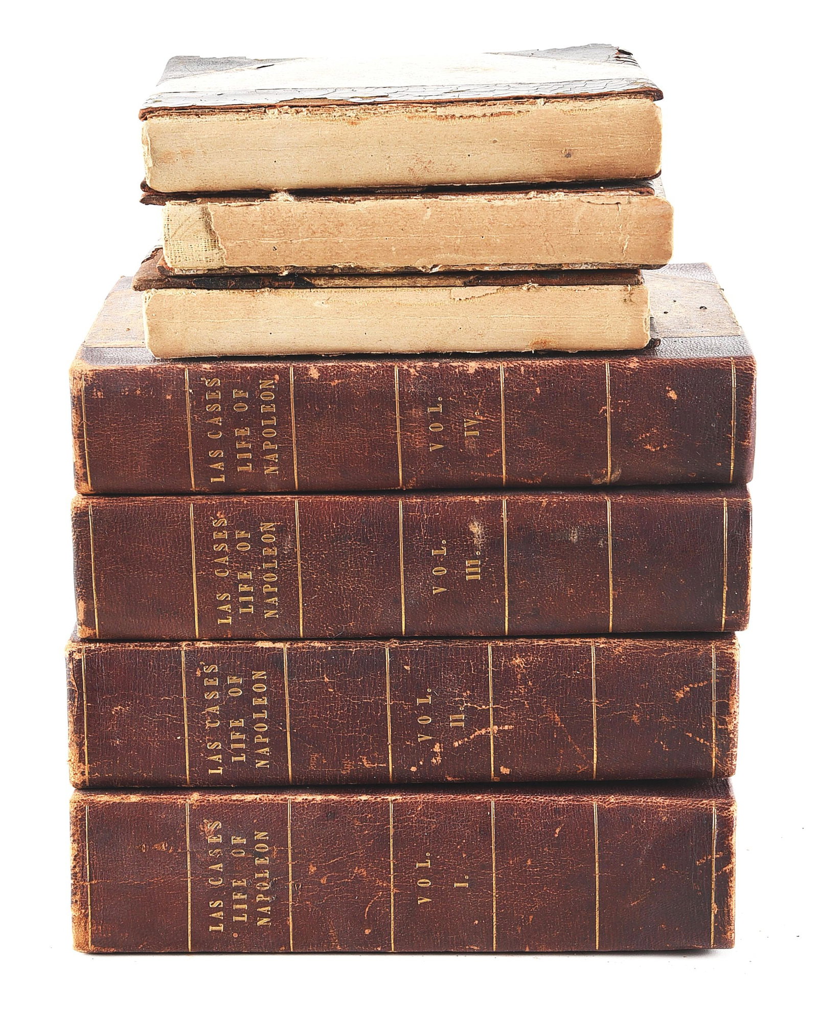 LOT OF 6: BOOKS REGARDING NAPOLEON BONAPARTE, EX LATTIMER COLLECTION.: Lot consists of: (A) London, Henry Colburn, 1835. An illustrated edition of the 4 volume memoir of Napoleon Bonaparte by the Count De Las Cases. Gilt title to spine. A fascinating memoir of Napoleon B