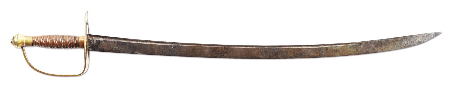FINE AMERICAN REVOLUTIONARY WAR INFANTRY OFFICER'S SWORD OR SHORT SABER.: For a nearly identical example made by the same New England maker, see plate 72.SS (author's collection) in George Neumann's "Battle Weapons of the American Revolution". He dates this style 1775-1783.