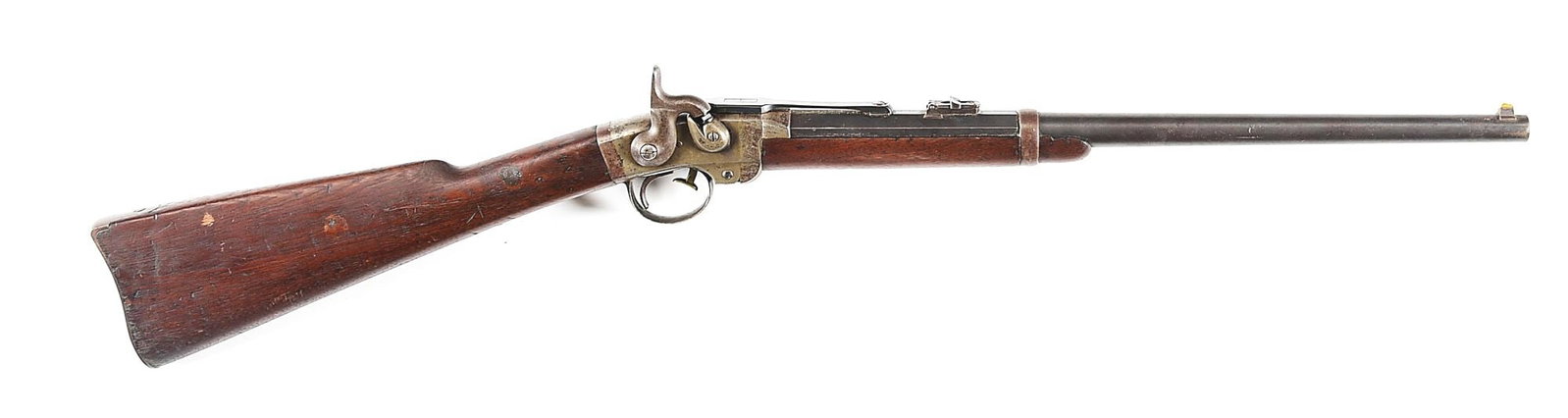 (A) FINE AMERICAN MACHINE WORKS SMITH CARBINE.: Manufactured for agents Poultney and Trimble by the American Machine Works of Springfield, Massachusetts, circa 1864-1865. Smith carbines saw Civil War use with the 1st Connecticut, 11th Illinois, 1st