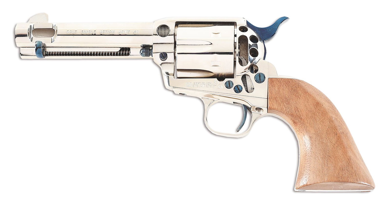 (M) RARE 1 OF 100 FACTORY CUTAWAY 3RD GENERATION COLT SINGLE ACTION ARMY REVOLVER.: Manufactured in 1991 by Colt and shipped in Colt Shop Order# 170256 as a 100 piece special Cutaway Edition of custom built Single Action Armies to Southern Ohio Distribution at 100 South Mechanic Stre