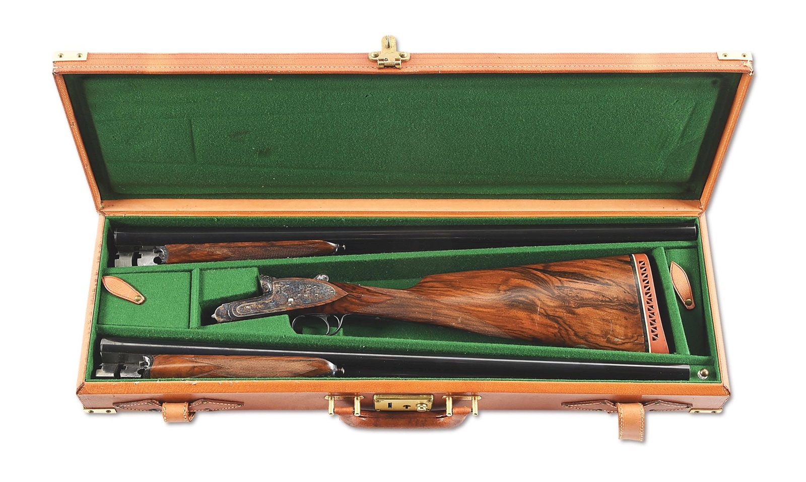 (C) ARRIETA 803 SIDE BY SIDE SHOTGUN WITH MATCHED 12 AND 20 GAUGE BARREL SETS: Circa 2017. A Spanish game gun with 2 sets of chopper lump nitro proof barrels. (A/12) 27” (B/20) 26”. Both sets of barrels with Holland & Holland styled self-assisted opening system, ejec