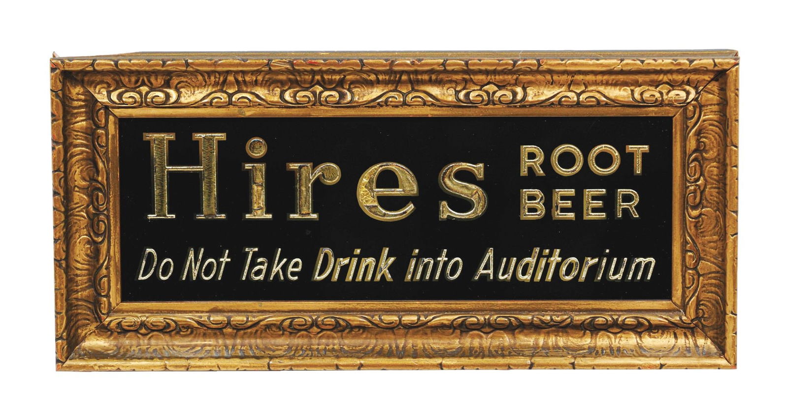 HIRES ROOT BEER REVERSE PAINTED GLASS SIGN (1 of 2)