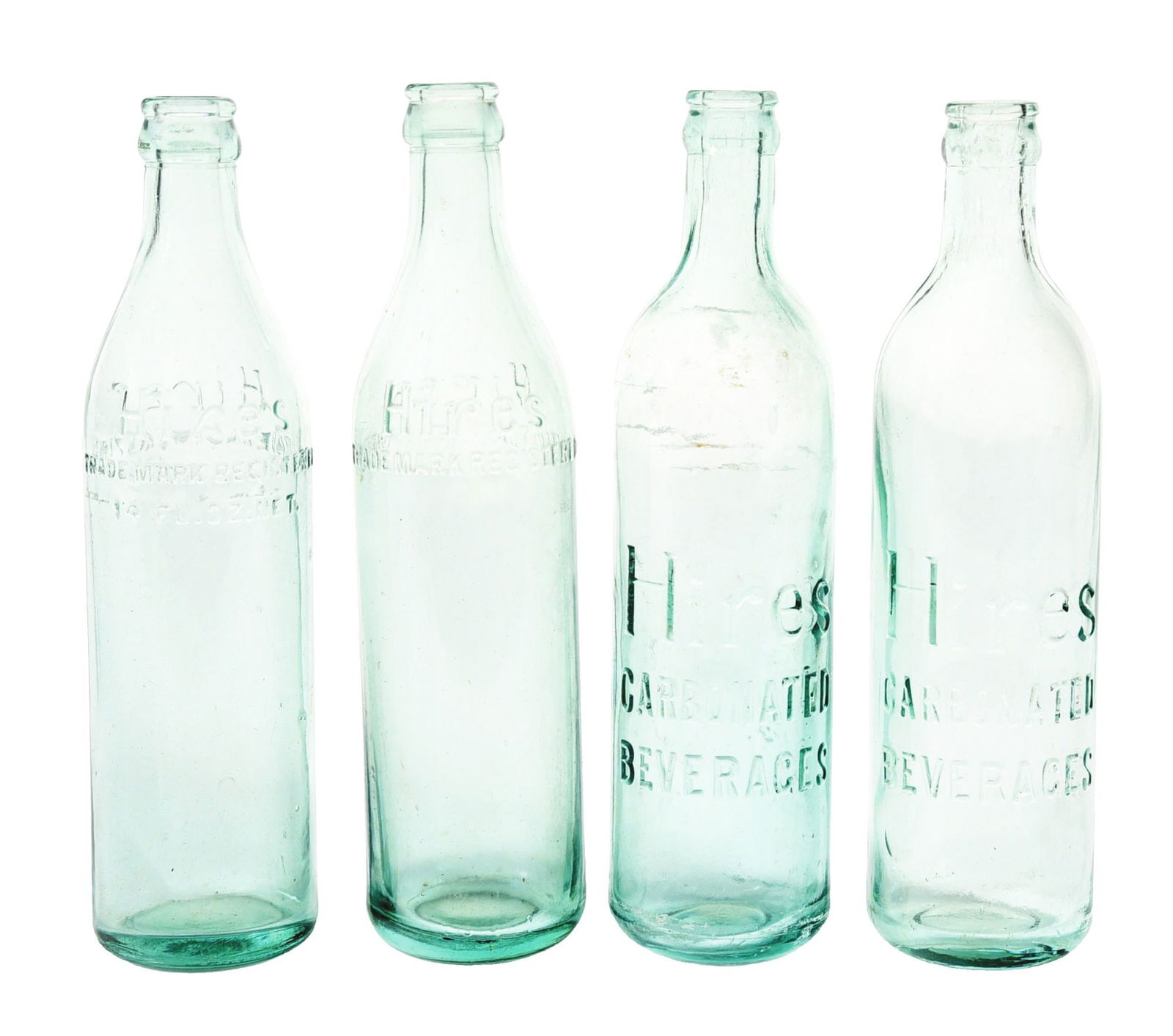 COLLECTION OF 4 HIRES ROOT BEER EMBOSSED BOTTLES (1 of 4)