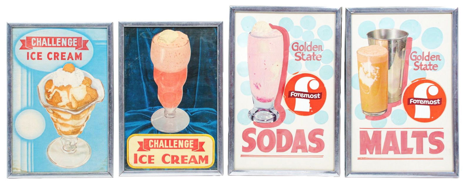 COLLECTION OF 4 FRAMED SODA FOUNTAIN ADVERTISEMENTS (1 of 2)
