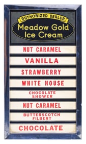 MEADOW GOLD ICE CREAM MENU BOARD