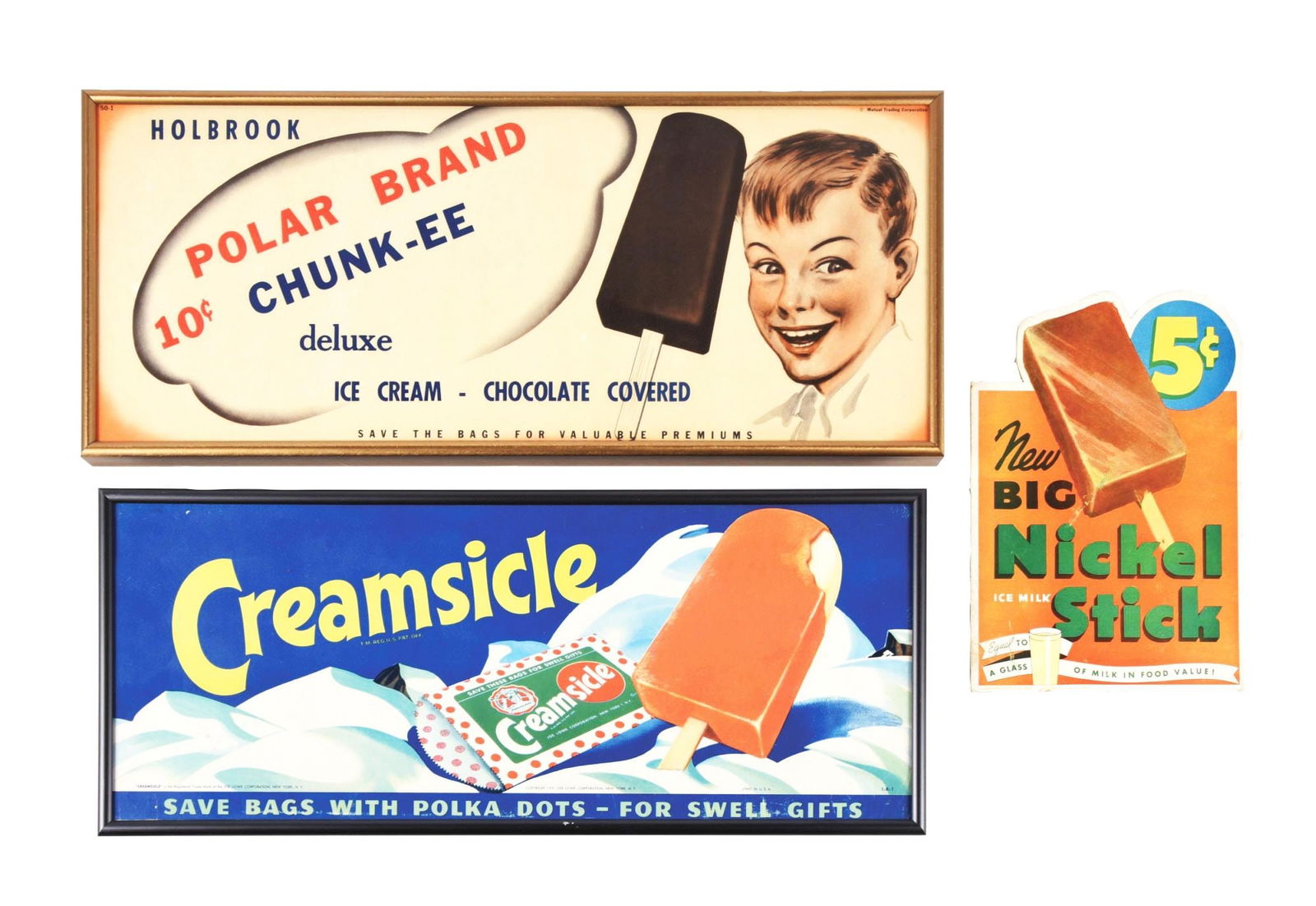 COLLECTION OF 3 ICE CREAM SIGNS (1 of 6)