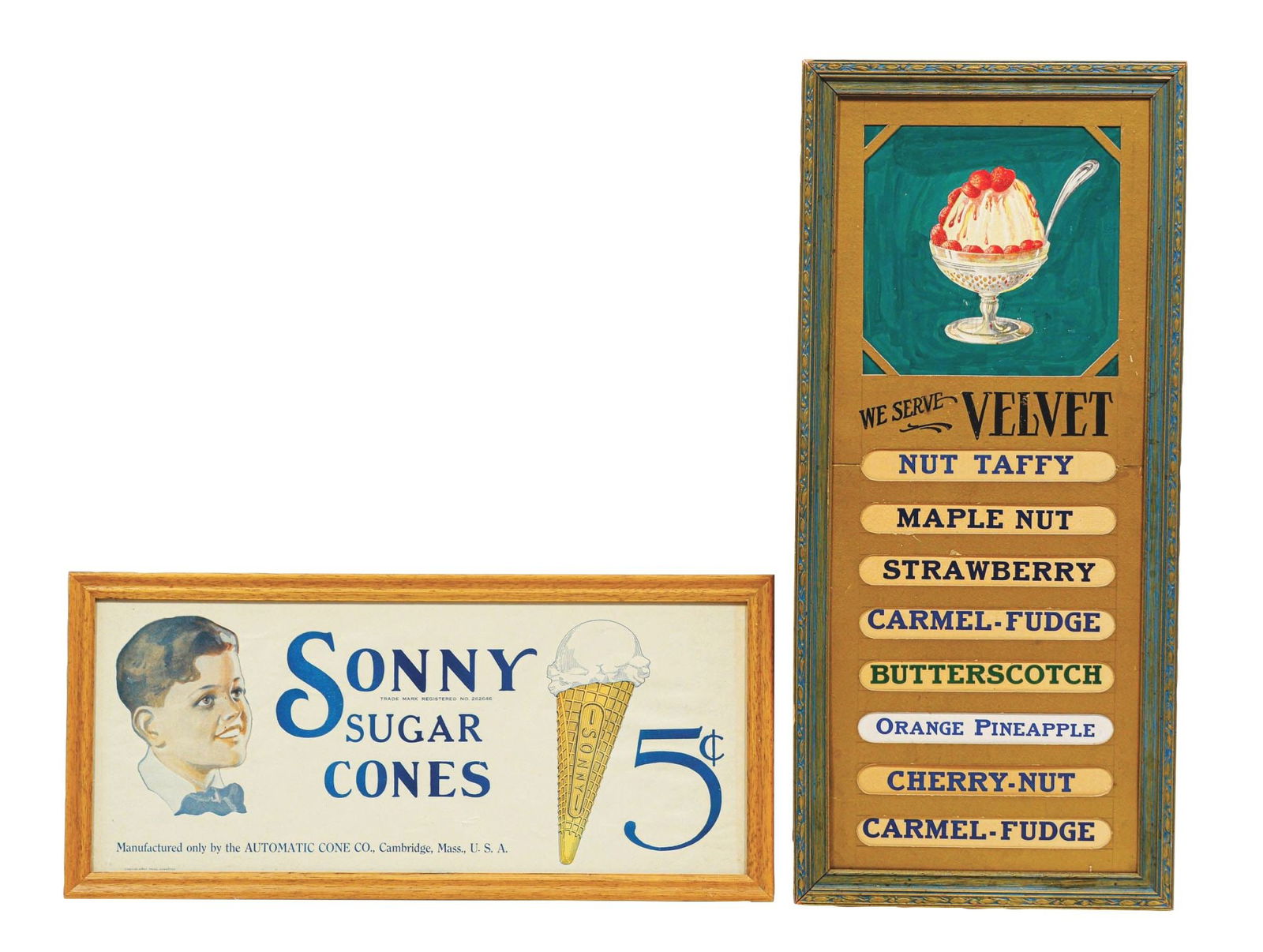 COLLECTION OF 2 ICE CREAM ADVERTISING PIECES W/ ICE CREAM GRAPHIC (1 of 3)