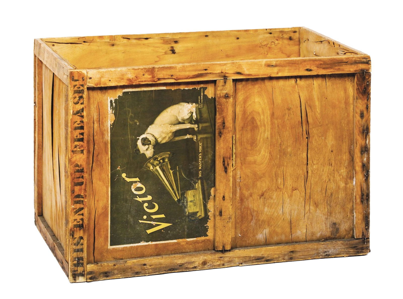 LARGE WOODEN VICTOR SHIPPING CRATE (1 of 5)