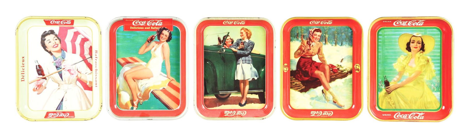 COLLECTION OF 5 COCA-COLA ADVERTISING TRAYS (1 of 7)