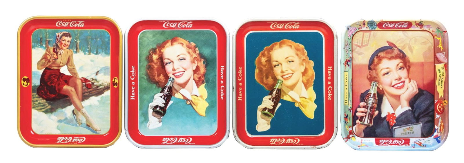 COLLECTION OF 4 COCA-COLA ADVERTISING TRAYS (1 of 2)