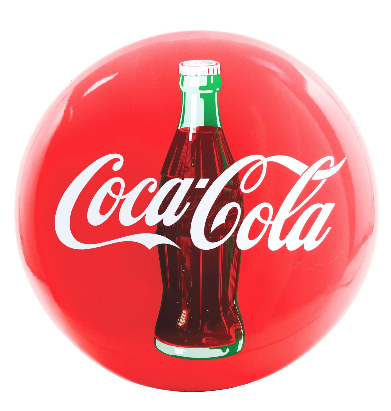24" COCA-COLA BUTTON SIGN W/ BOTTLE GRAPHIC (1 of 2)