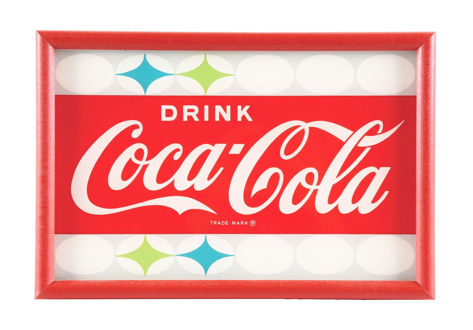 COCA-COLA FRAMED GLASS SIGN (1 of 2)