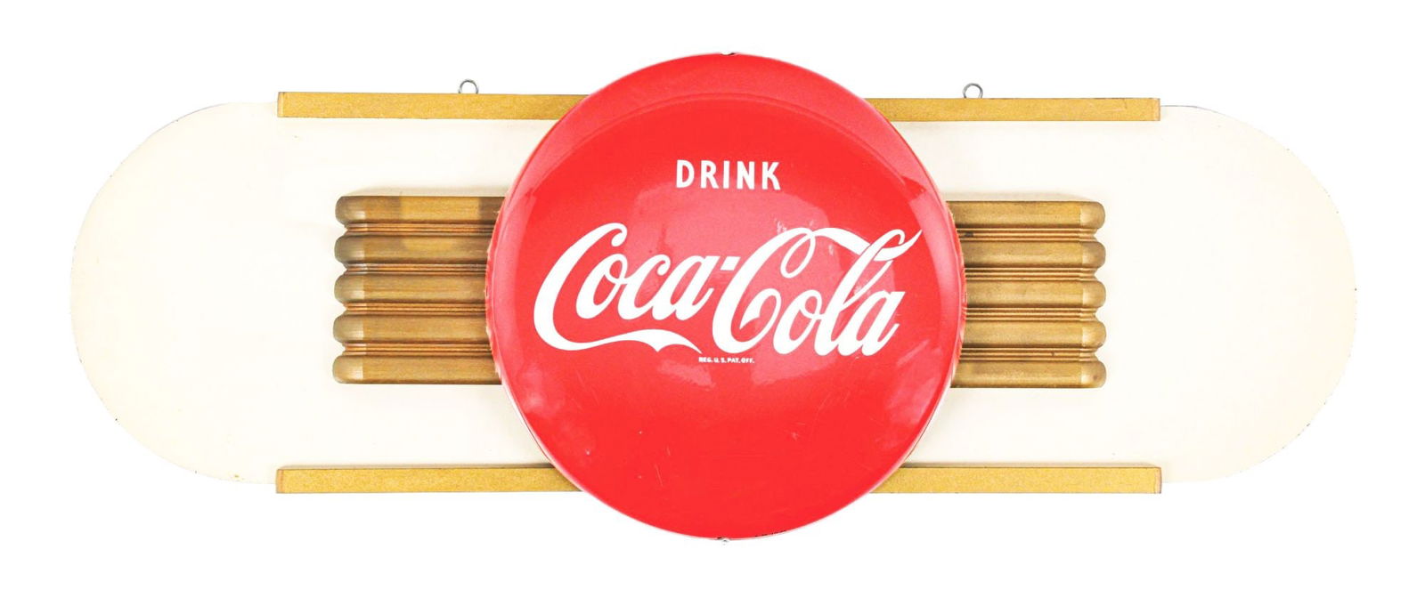 COCA-COLA BUTTON SIGN W/ KAY DISPLAY ATTACHMENT (1 of 3)