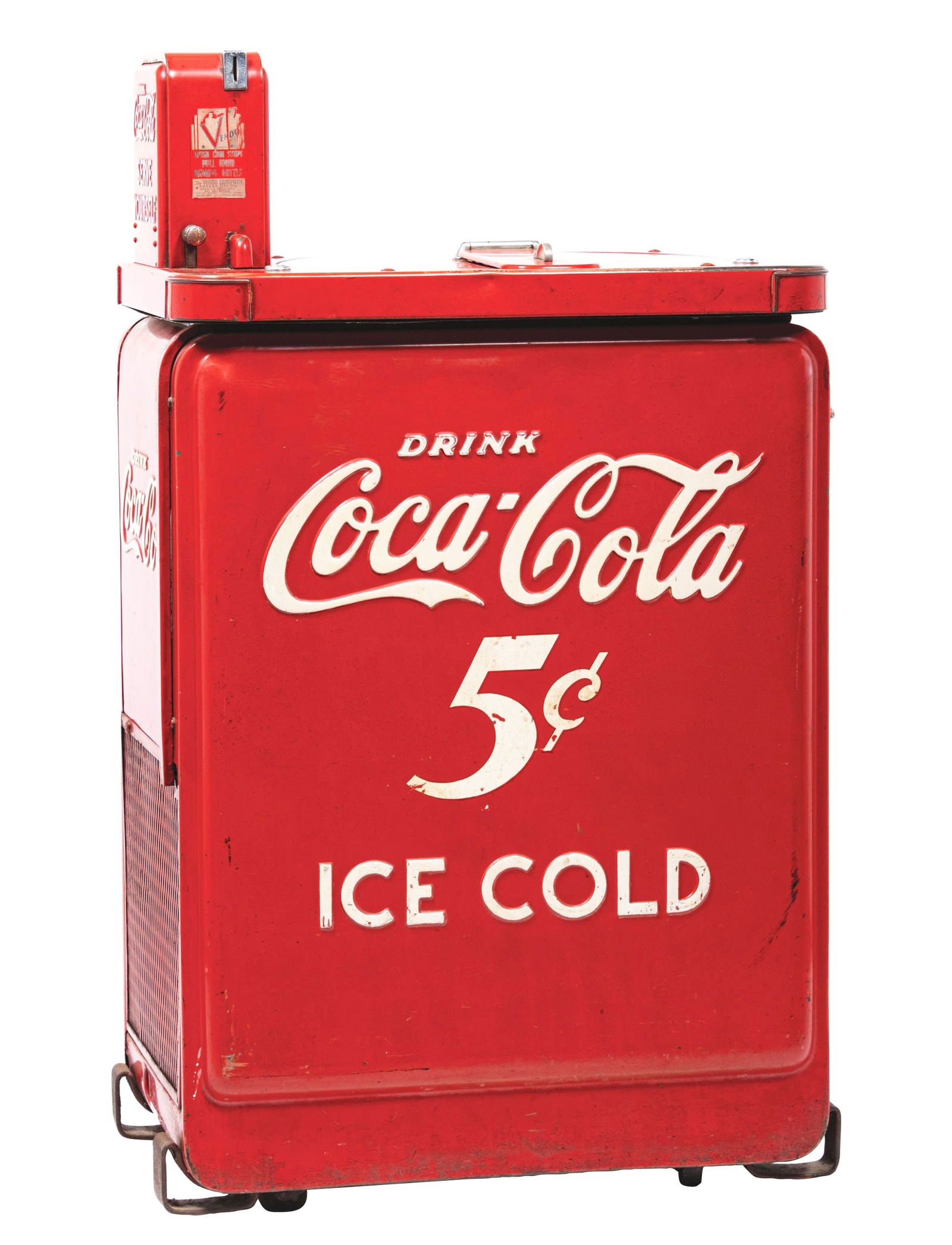COCA-COLA WESTINGHOUSE COIN OPERATED COOLER. (1 of 6)