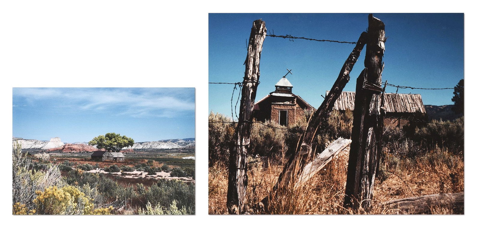 WALTER BECKHAM PHOTOGRAPHS: Lot of 2 framed photographs: a) Kodachrome Basin, 1982, Utah 10" x 14" Framed to 20" x 24" b) Cuba, New Mexico, 1982 16" x 20" Framed to 25 7/8" x 29 3/4"