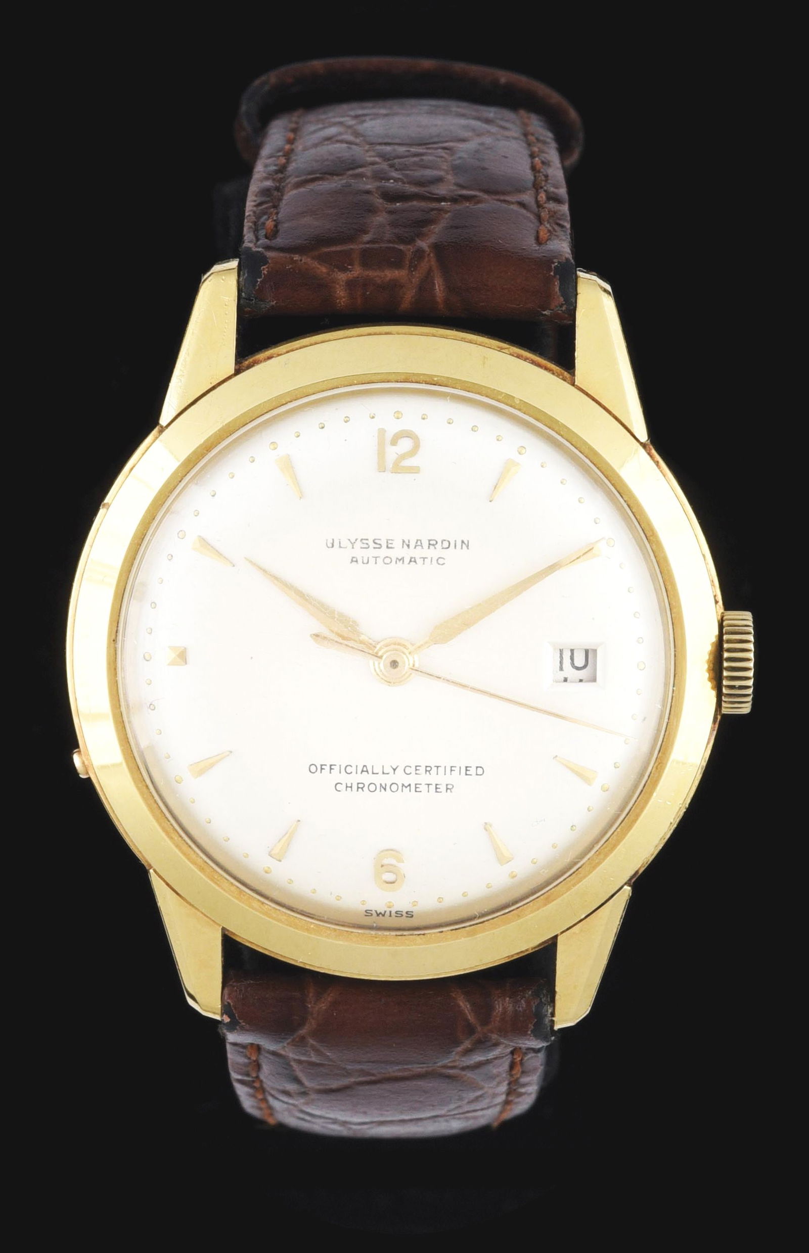 18K GOLD ULYSSE NARDIN AUTOMATIC CHRONOMETER WATCH (1 of 6)