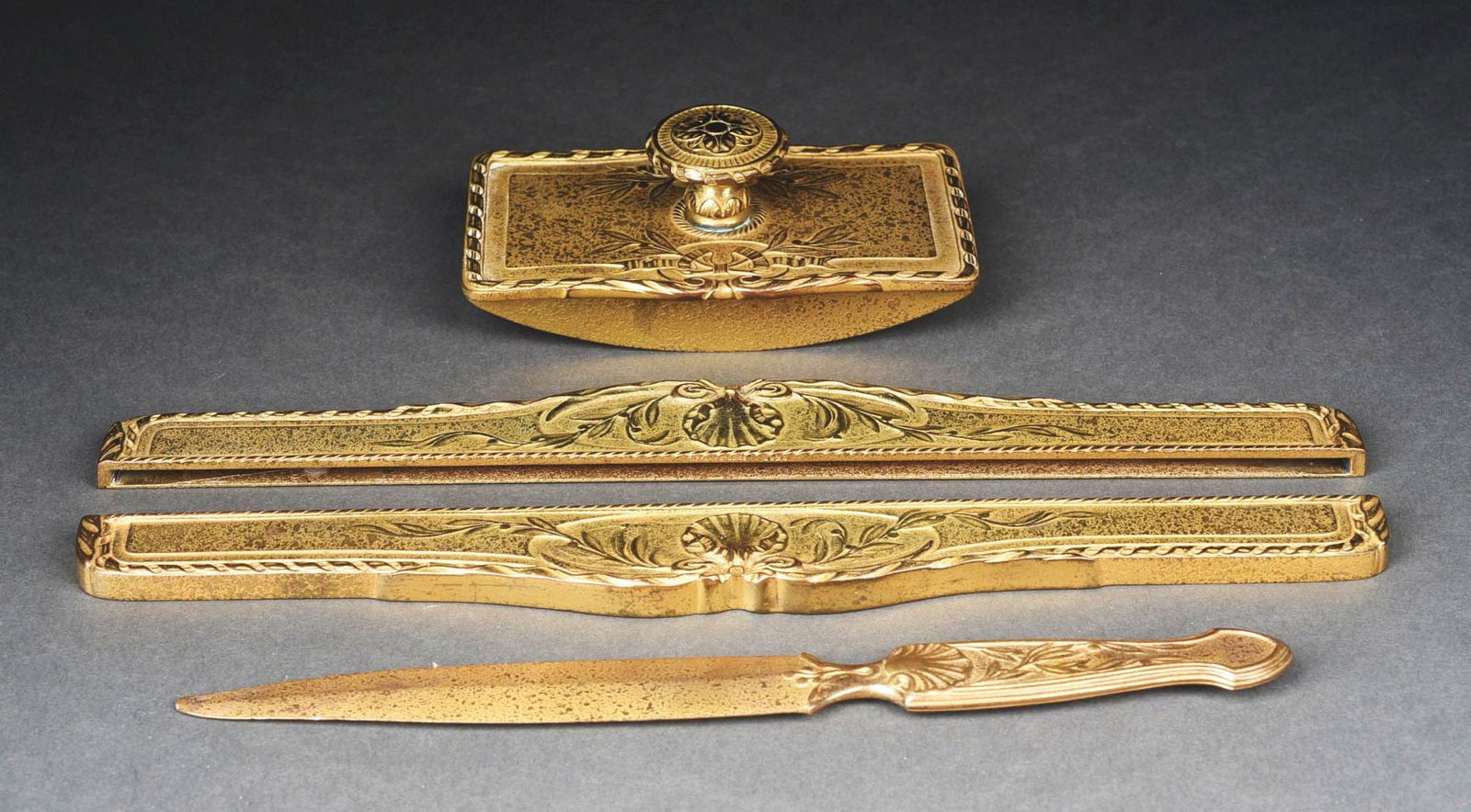 LOT OF 4: TIFFANY STUDIOS DESK SET ITEMS (1 of 4)