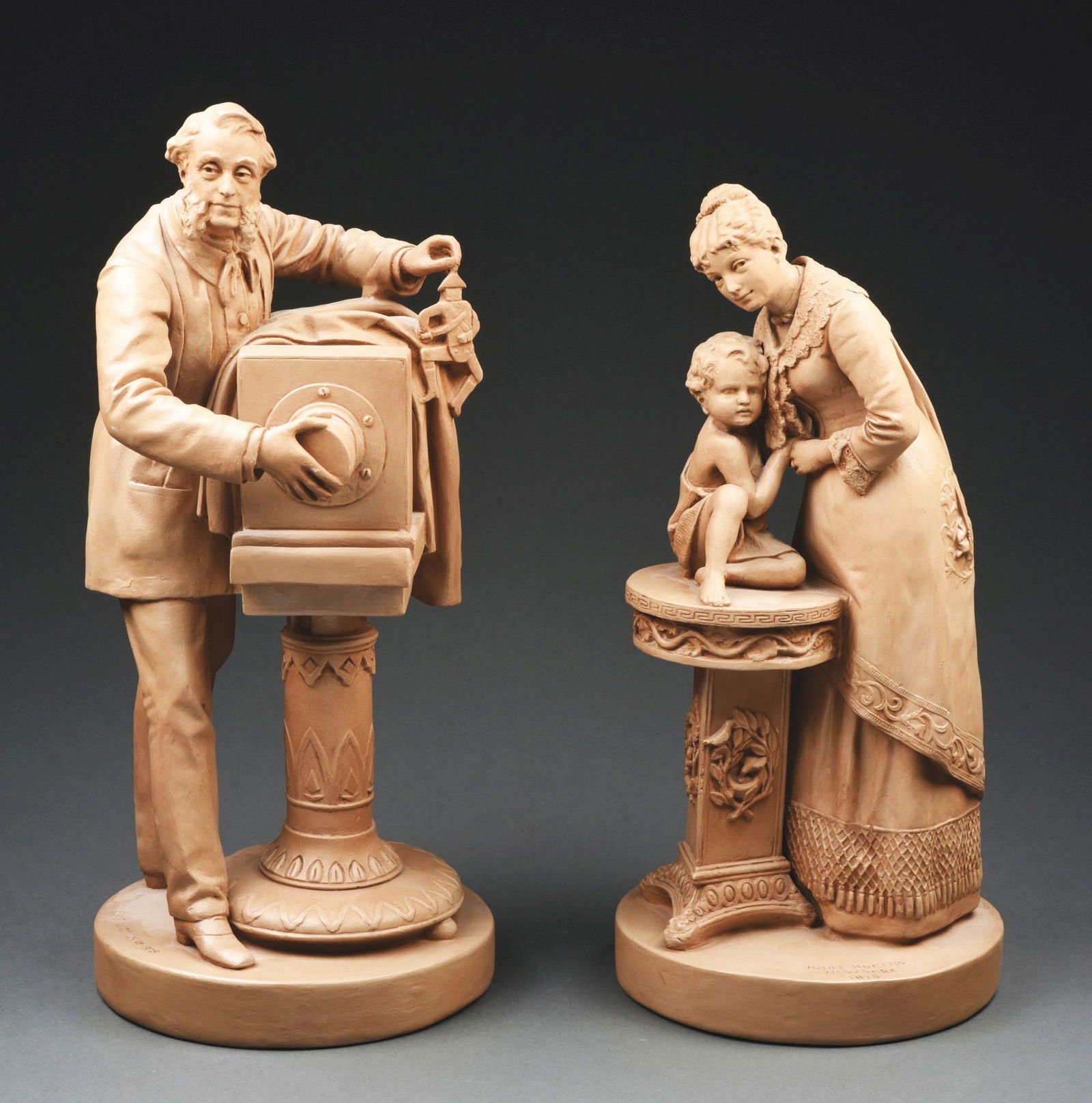 PAIR OF JOHN ROGERS FIGURES OF PHOTOGRAPHER & SITTER (1 of 8)