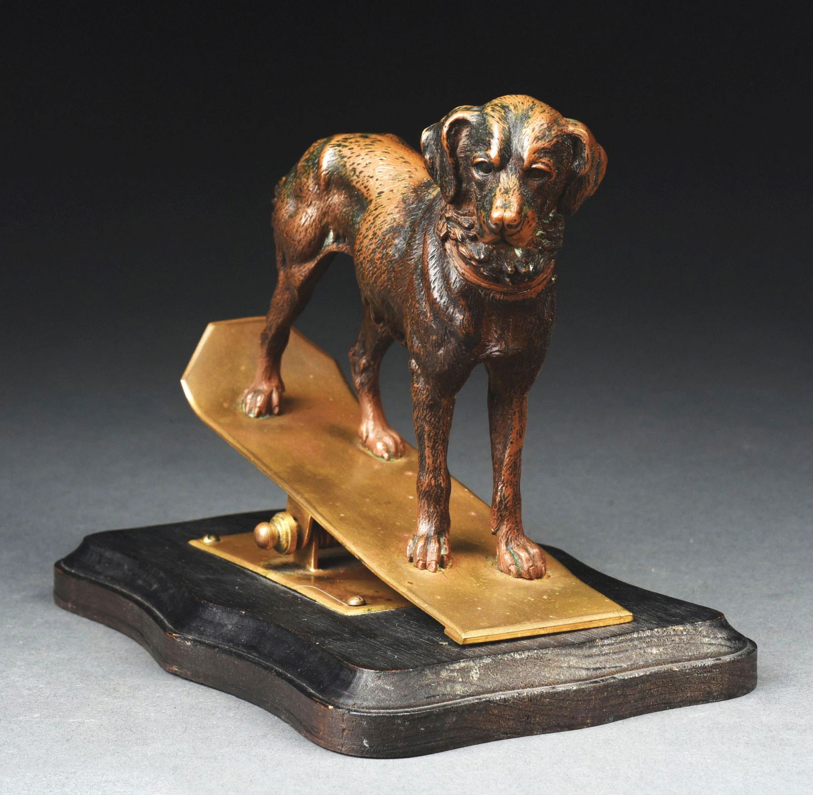 BRONZE ST. BERNARD DOCUMENT HOLDER (1 of 4)