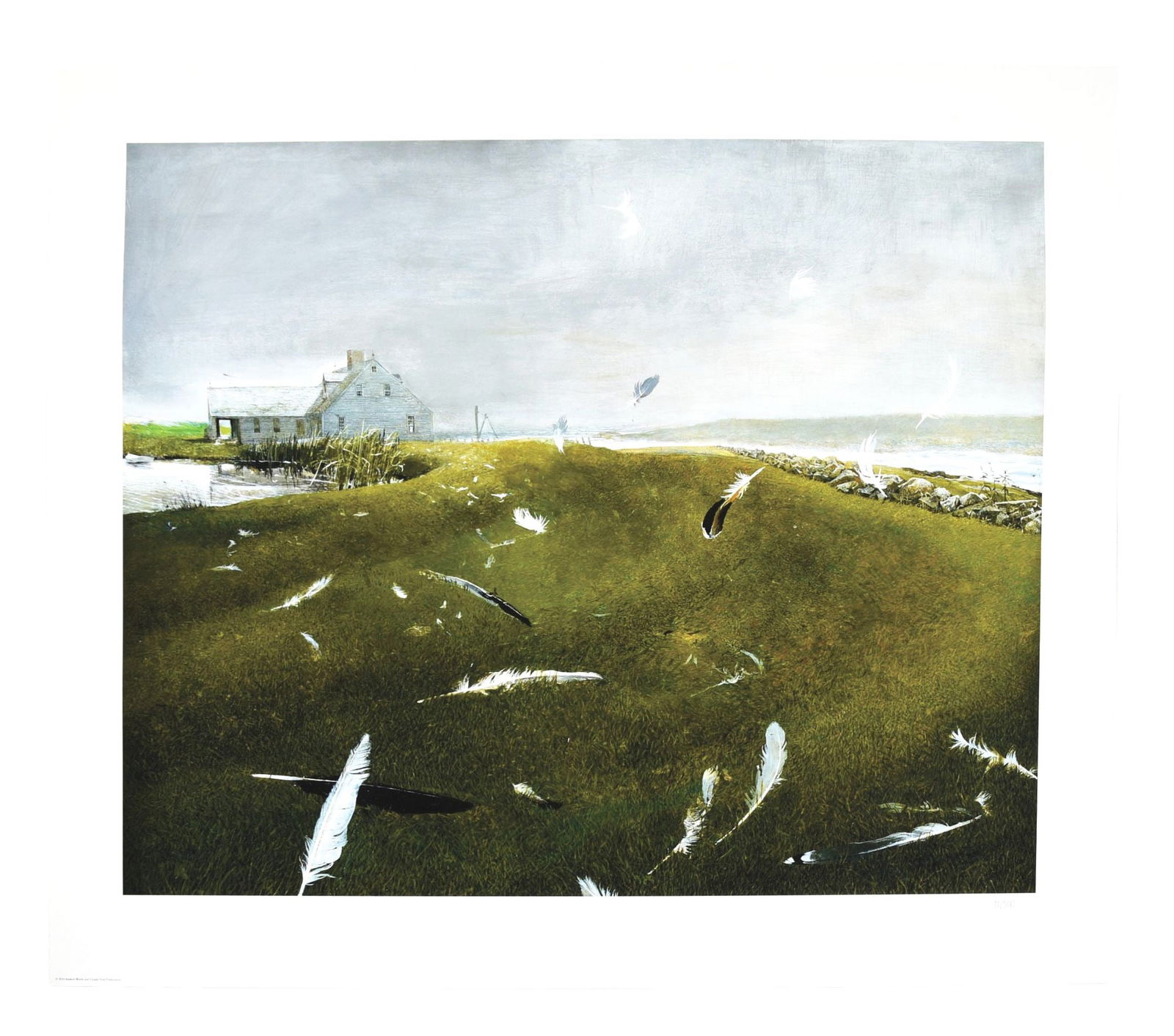 ANDREW WYETH (1917-2009): Airborne 36 - 1/2" x 42" sheet size not signed, numbered 19/500 Condition: Dimensions: 42" x 36 - 1/2".