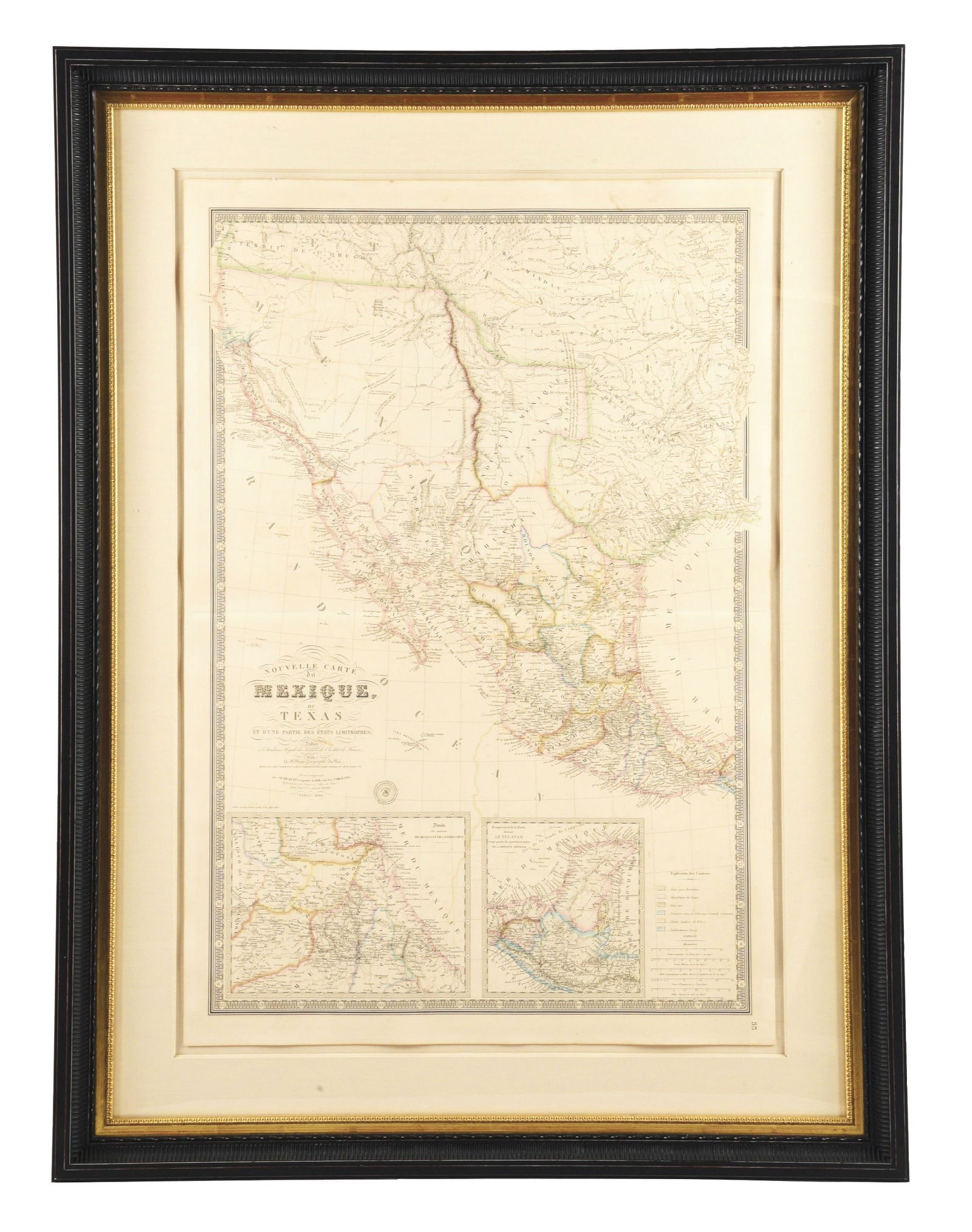 BRUE'S MONUMENTAL WALL MAP OF TEXAS, UPPER CALIFORNIA & MEXICO, C. 1845 (1 of 4)