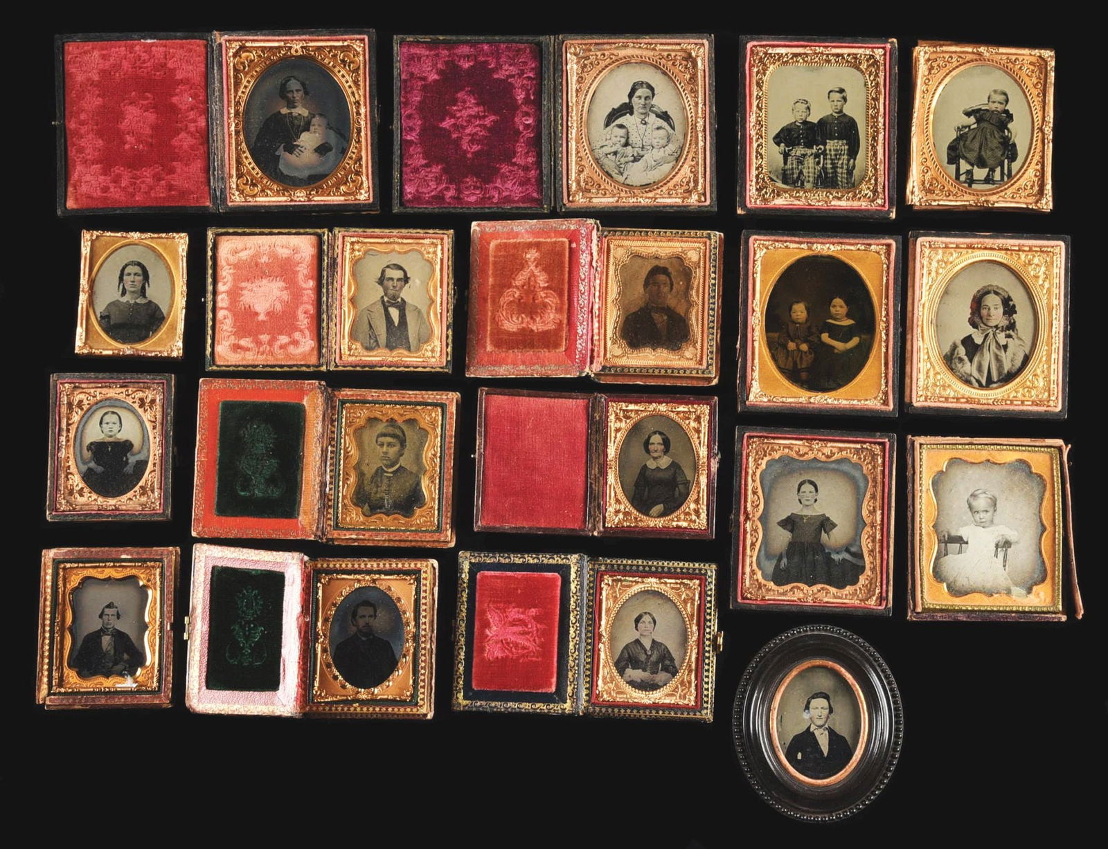 LOT OF 18: AMBROTYPES 1/9TH & 1/6TH PLATES (1 of 3)