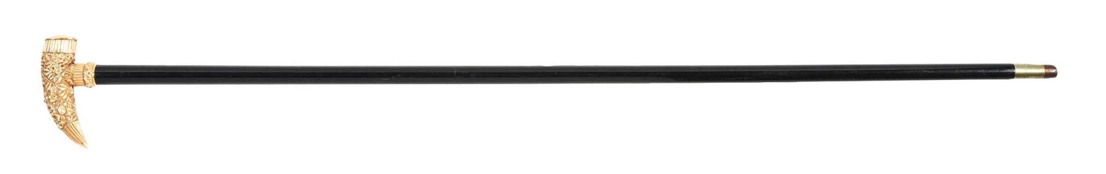 ANTIQUE WALKING STICK CANE W/ 14K YELLOW GOLD HANDLE (1 of 8)