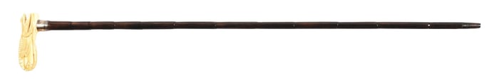 ANTIQUE WALKING STICK CANE W/ CARVED IVORY ALLIGATOR
