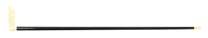 ANTIQUE WALKING STICK CANE W/ CARVED IVORY EAR OF CORN IN HUSK