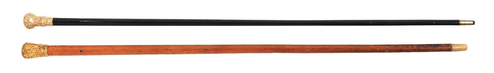 LOT OF 2: GOLD-PLATED HANDLE CANES (1 of 8)