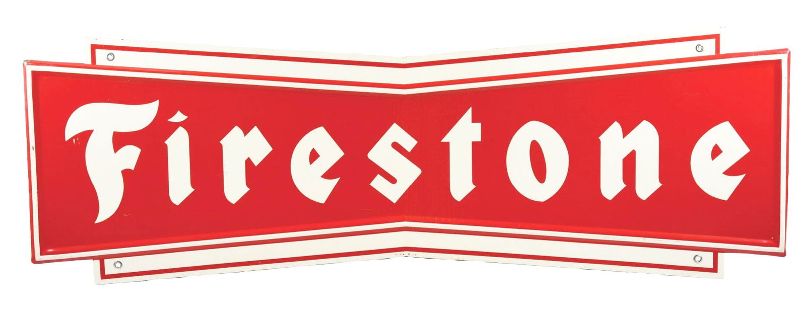 FIRESTONE TIRES SELF FRAMED TIN SIGN. (1 of 3)