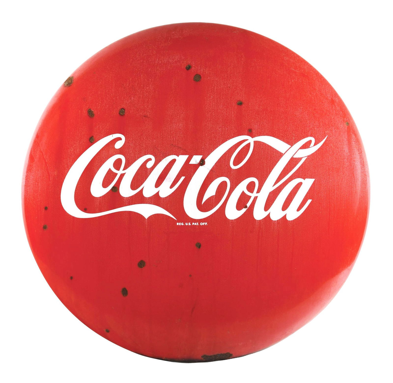 COCA-COLA PORCELAIN 48" BUTTON SIGN (1 of 2)