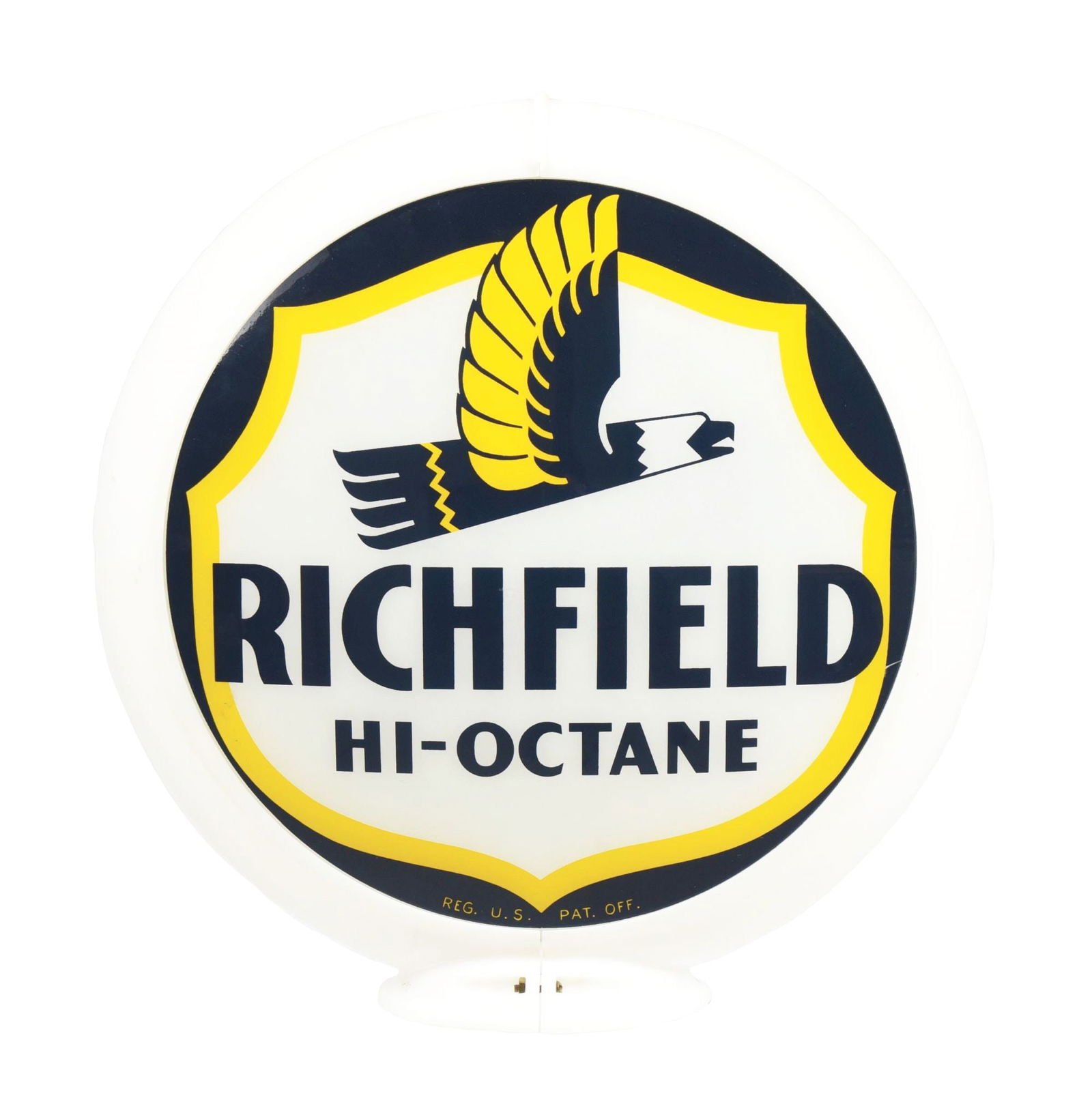 RICHFIELD HI-OCTANE GASOLINE COMPLETE 13.5" GLOBE ON CAPCO BODY. (1 of 2)