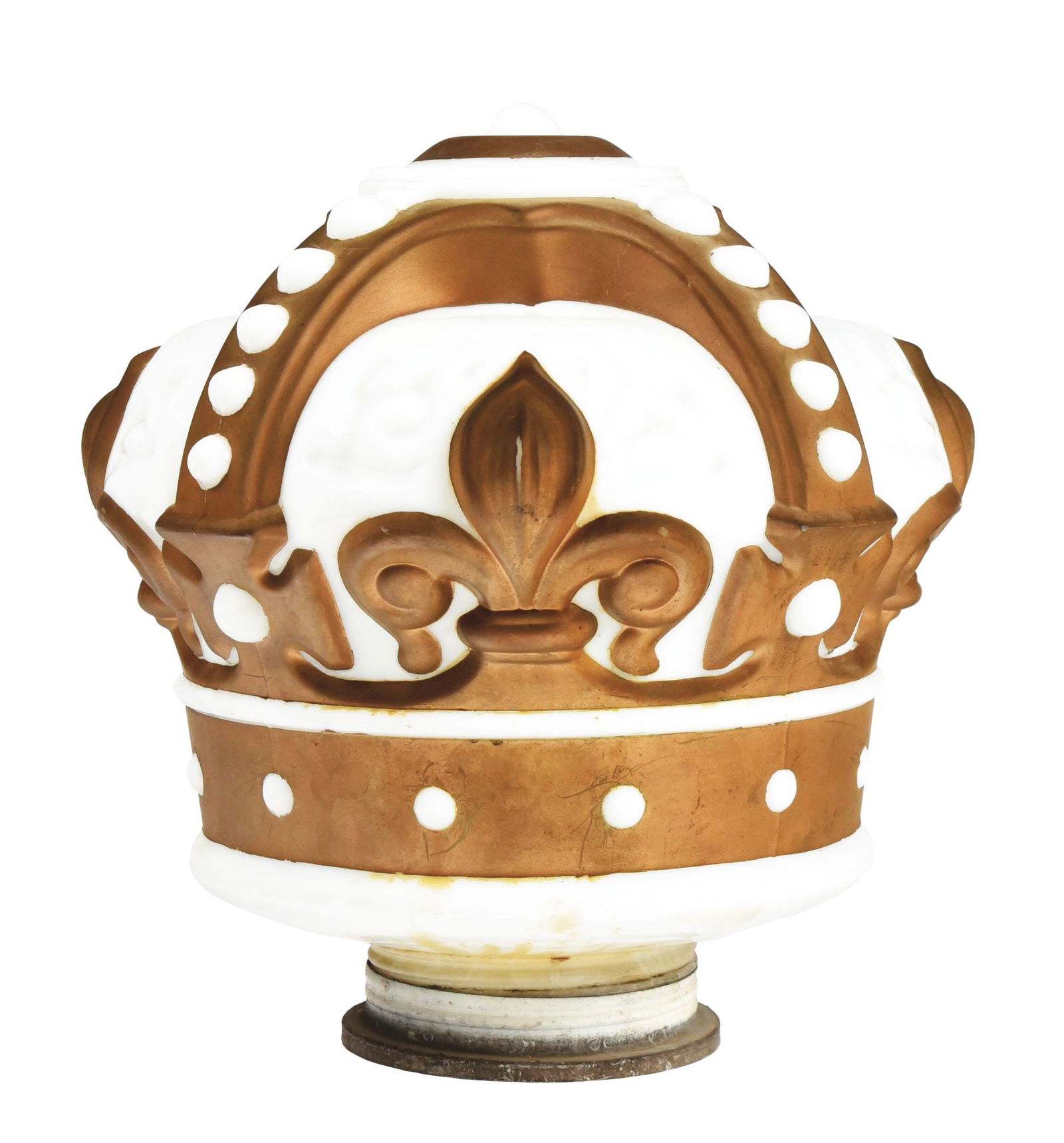 STANDARD GOLD CROWN GASOLINE ONE PIECE CAST MILK GLASS GLOBE. (1 of 6)