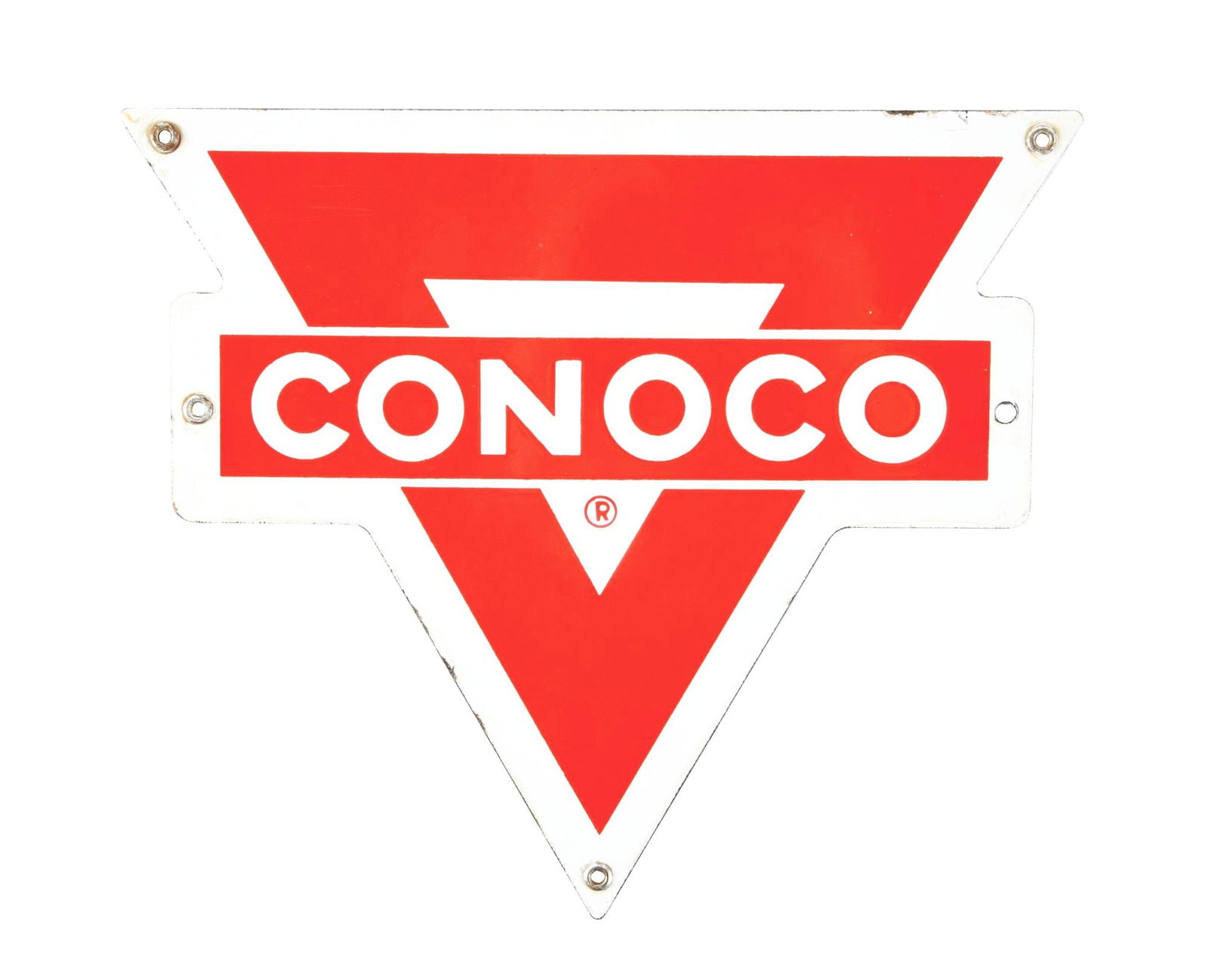 CONOCO GASOLINE PORCELAIN PUMP PLATE SIGN. (1 of 2)