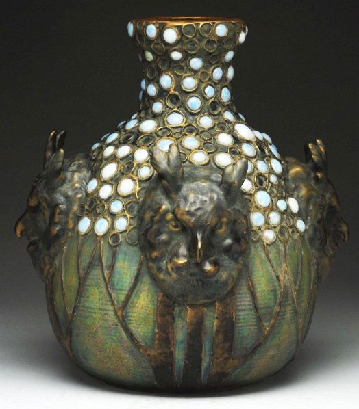 14 Amphora Owl Vase with 4 Heads.