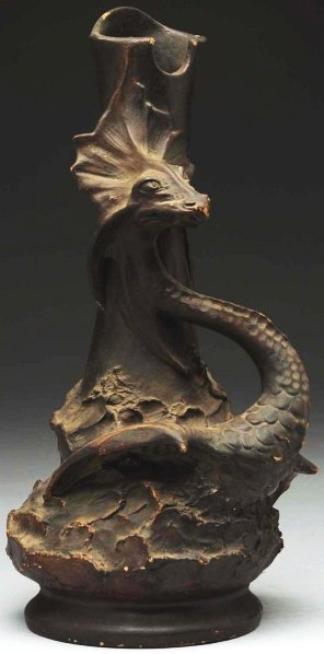 Johan Maresch Dragon Vase.: With applied dragon. Minor losses. Impressed "JM" mark and model number "1688" on underside. Condition (Good). Size 14" T.