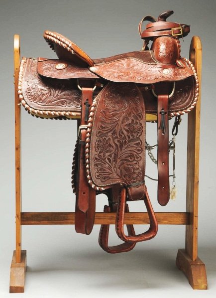 Matching Weaver Saddle & Bridle.: Ornate and highly carved. Like-new condition. Condition (Near Mint Plus).