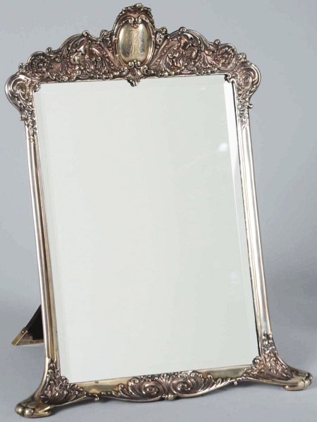 Sterling Silver Tiffany Beveled Mirror.: Signed "Tiffany and Company 9136." 925 Silver. Condition (Excellent). Size 15 - 1/2" x 12 - 1/4".