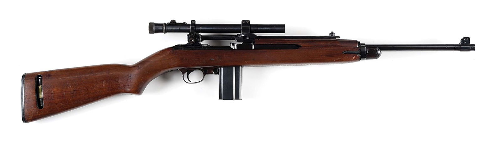 (C) PRESENTATION GRADE EXPERIMENTAL INLAND M1 SNIPER CARBINE.: Inland presentation carbine in a high gloss blue, with a period EI Paso Weaver Model 330 scope mounted on a matching blued infrared style long scope mount. Inland barrel dated "6-43" and absent of pro
