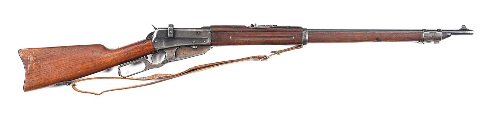 (C) RARE IMPERIAL RUSSIAN CONTRACT WINCHESTER MODEL 1895 LEVER ACTION MUSKET.: 1 of only approximately 290,000 Model 1895 Muskets manufactured by Winchester under contract for the Imperial Russian military between 1915-1916, which desperately needed small arms. This example, man