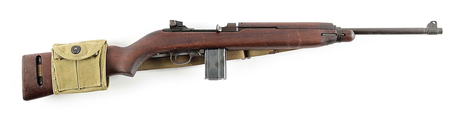 (C) WWII SAGINAW M1 SEMI-AUTOMATIC CARBINE.: Manufactured between May 1943 and February 1944. Features include undated Saginaw barrel, milled front sight, "H" marked adjustable rear, flat bolt, Saginaw trigger group with push button safety, high
