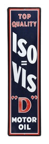 PORCELAIN ISO-VIS "D" MOTOR OIL SIGN.